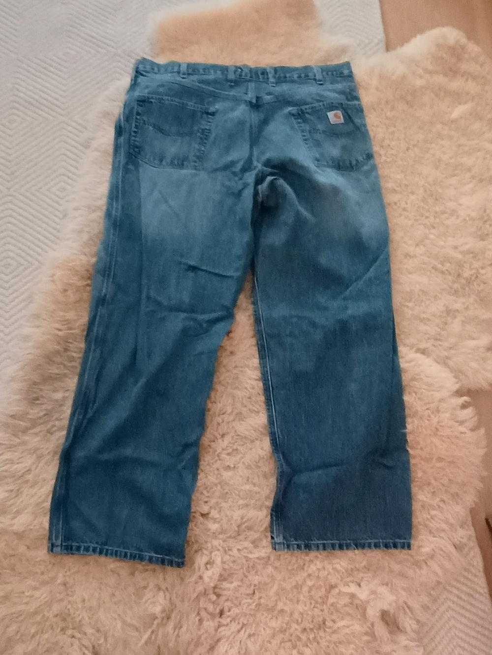 Carhartt Mens  Loose Fit 40x32 Classic Work Jeans in Medium Blue